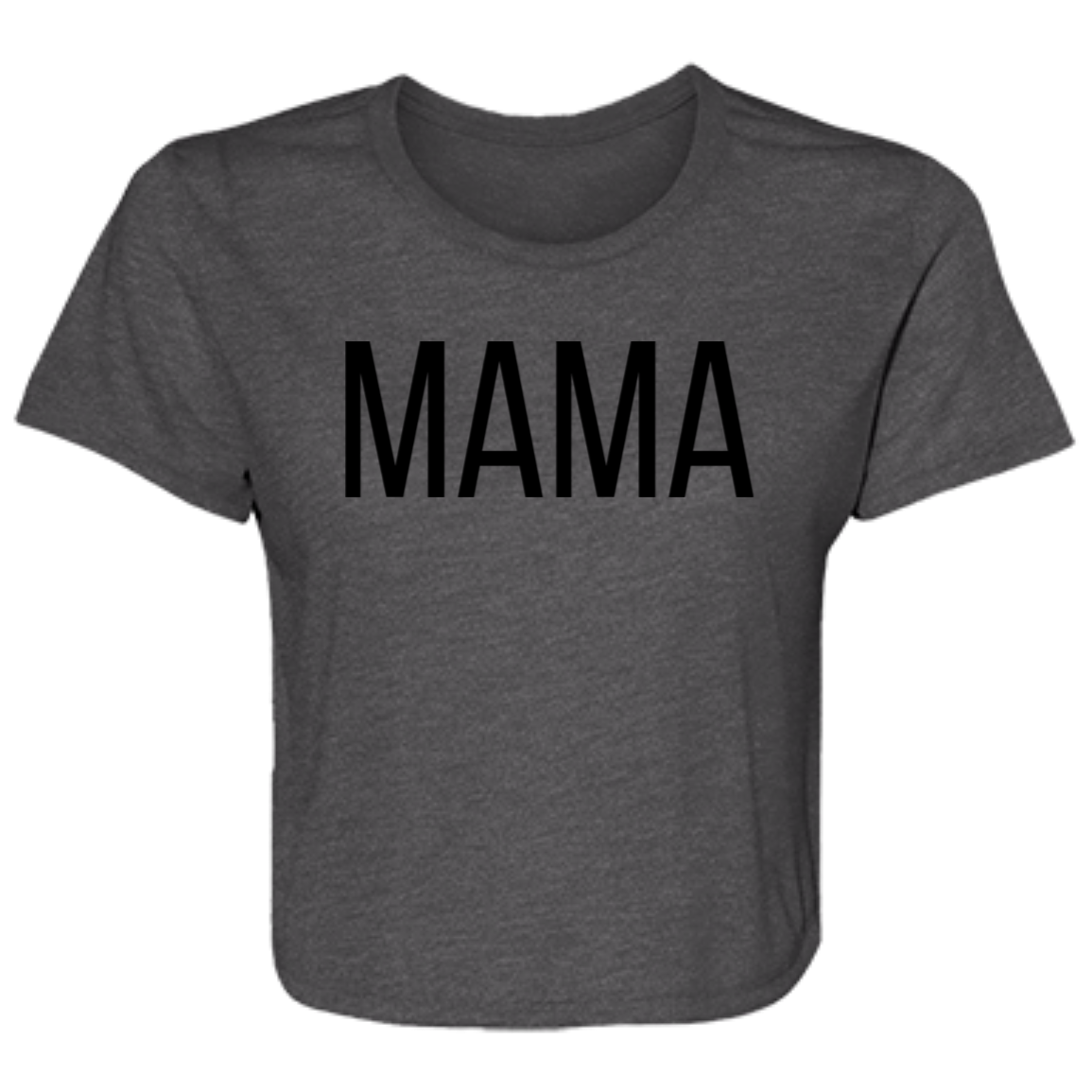 Ladies' "MAMA" Print Flowy Cropped Tee - Highly Desirable