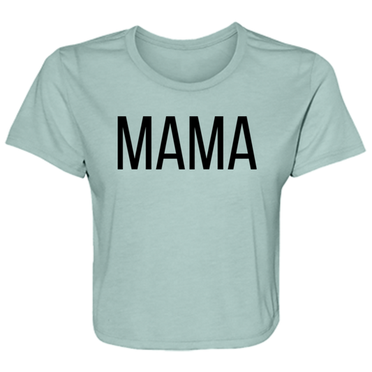 Ladies' "MAMA" Print Flowy Cropped Tee - Highly Desirable