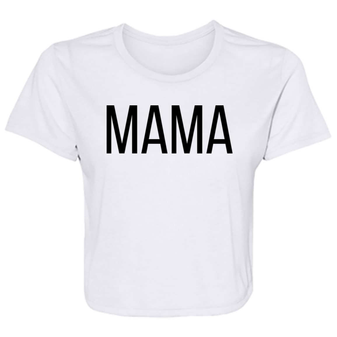 Ladies' "MAMA" Print Flowy Cropped Tee - Highly Desirable