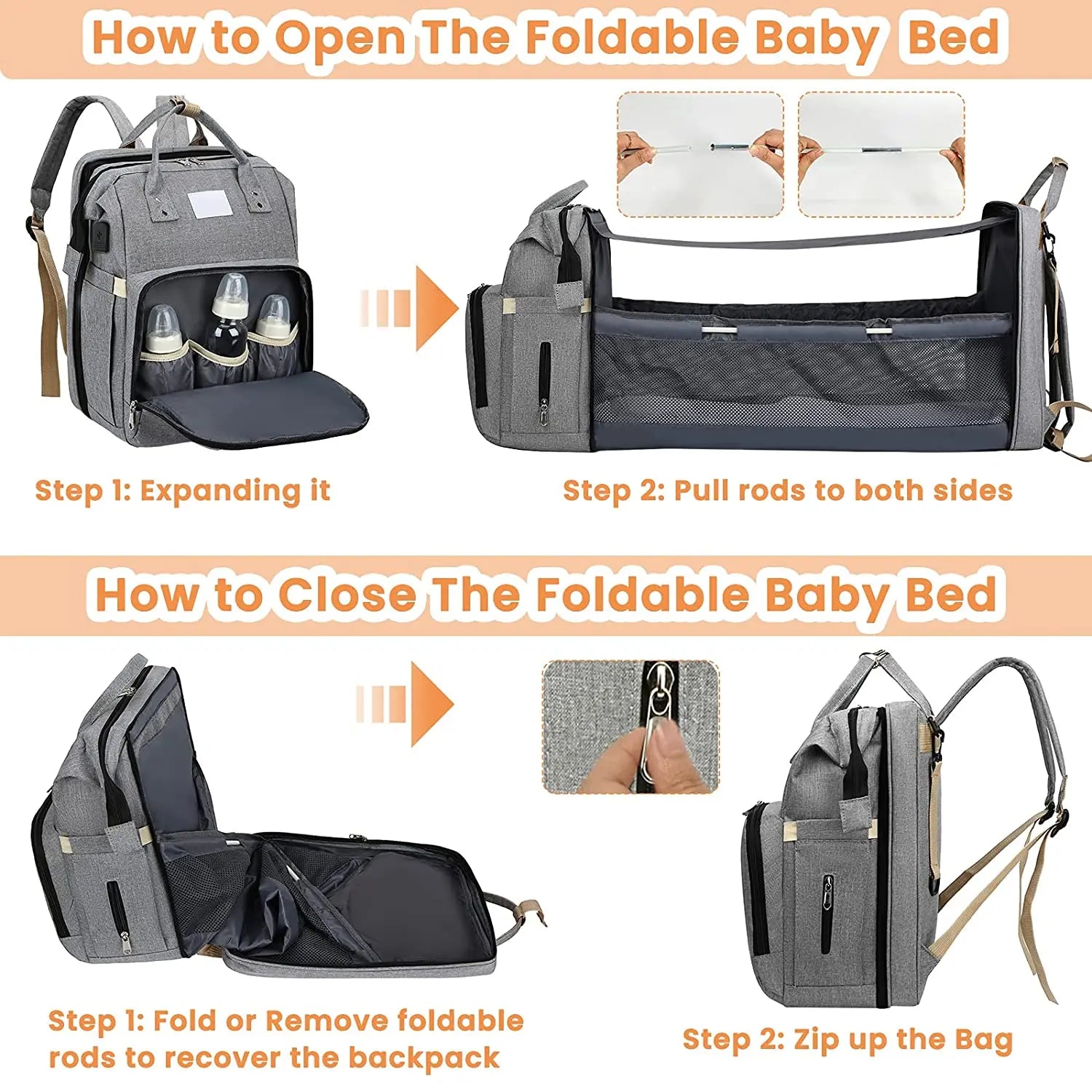 Diaper Bag with Portable Crib - Highly Desirable